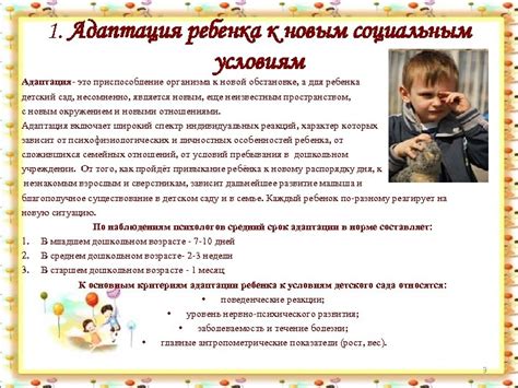 Адаптация ребенка к новой обстановке