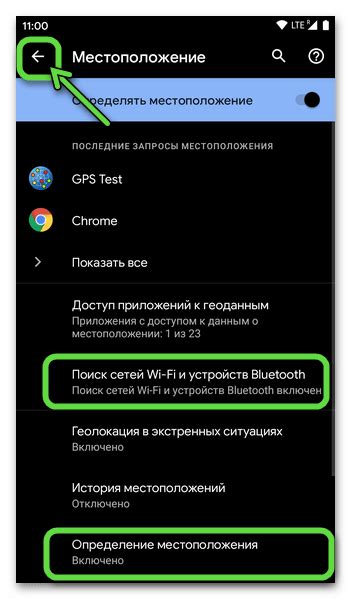 Активация геолокации на устройстве