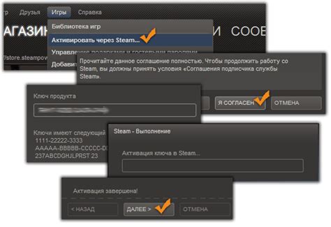 Активация игры в Steam