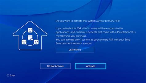 Активация PS4 как основной консоли для аккаунта