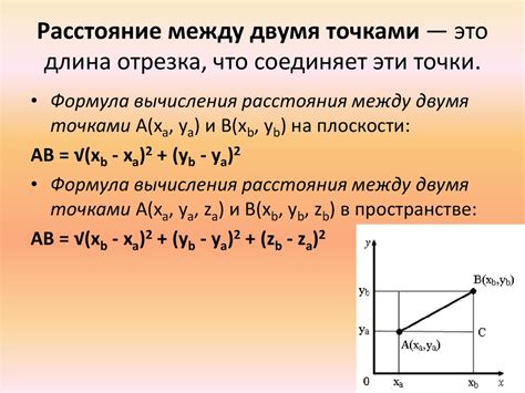 Аналитический подход к расчету длины отрезка между двумя точками