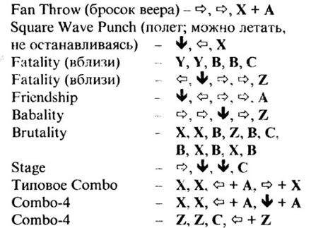 Базовые приемы и комбинации для фаталити