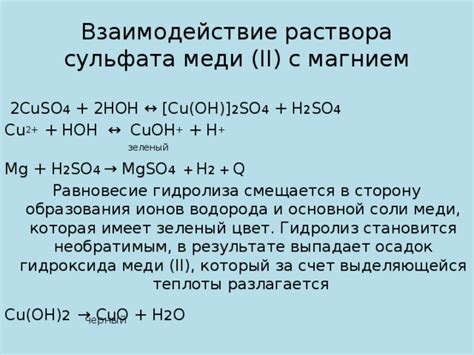 Важность гидролиза хлорида меди 2 для процессов переработки и производства