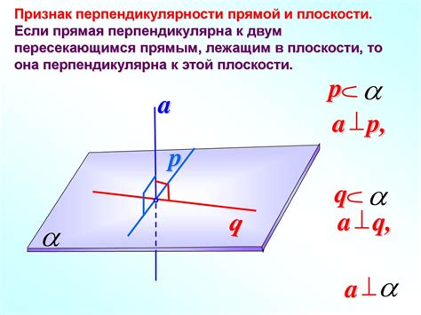 Видимый признак лежания прямой