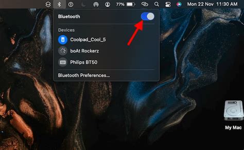 Включите Bluetooth на MacBook