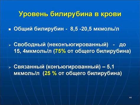 Влияние повышенного содержания билирубина на организм