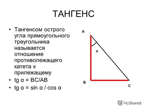 Влияние различных значений угла на длину катета