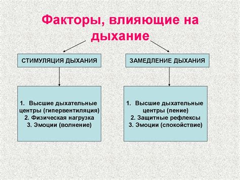 Внешние факторы, влияющие на дыхание