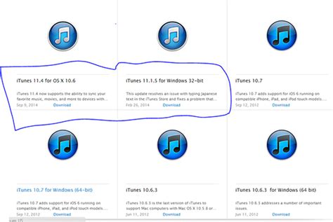 Возможности синхронизации посредством iTunes