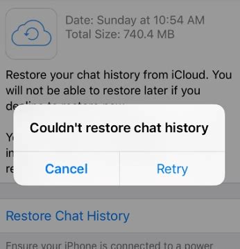 Восстановите WhatsApp из iCloud