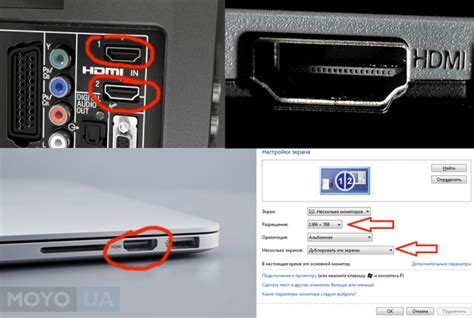 Вставьте один конец HDMI-кабеля в порт HDMI на телевизоре