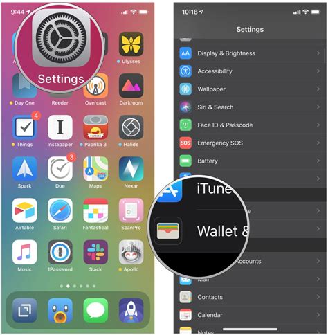 Выберите "Wallet и Apple Pay"