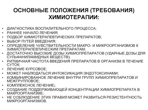 Выбор комбинации химиотерапевтических препаратов