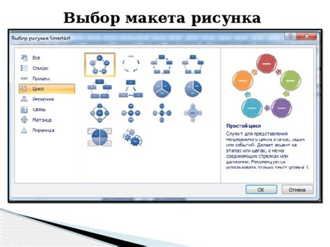 Выбор макета для рисунка