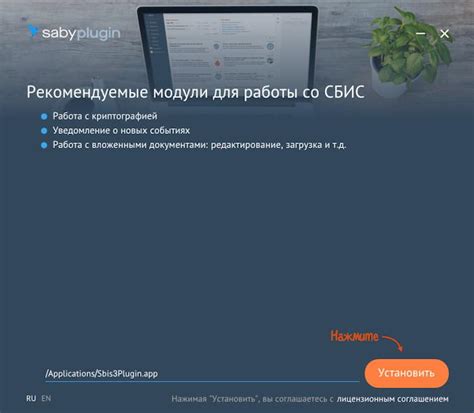 Выбор настроек установки СБИС ключей