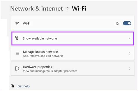 Выбор Wi-Fi сети и доступные варианты