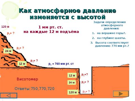 Высота горы и давление