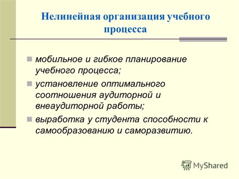 Гибкое планирование учебного процесса