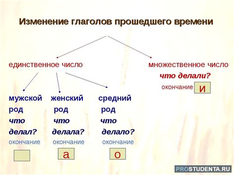 Глаголы прошедшего времени