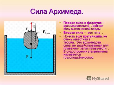 Гравитация и архимедова сила