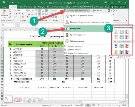 Группировка с помощью условного форматирования