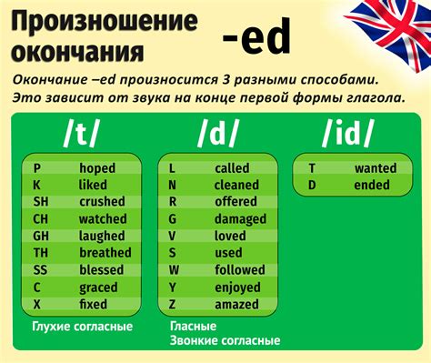 Добавьте окончание "ed" для образования прошедшего времени