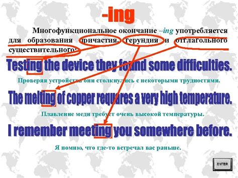 Добавьте окончание "ing" для образования настоящего причастия