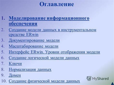 Документирование модели данных