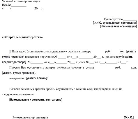 Документы для возврата денег