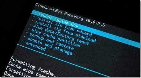 Загрузка в режим recovery TWRP