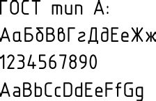 Загрузка шрифта ГОСТ тип А
