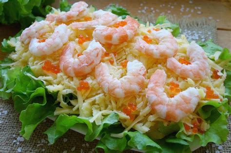 Закусочные салаты с морепродуктами: освежающий и нежный вкус