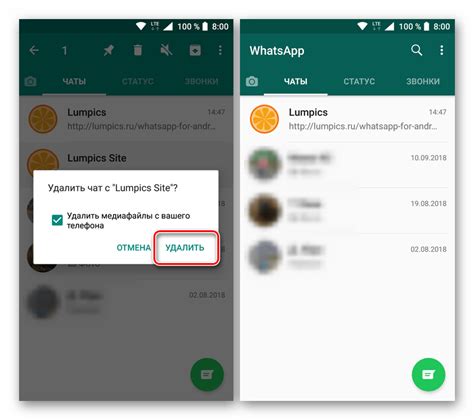 Звонок успешно удален из WhatsApp