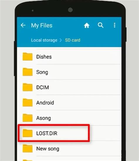 Значение папки lost dir на андроид