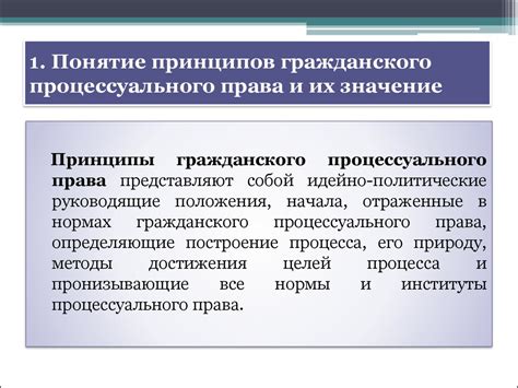 Значение принципов Гражданского процессуального права