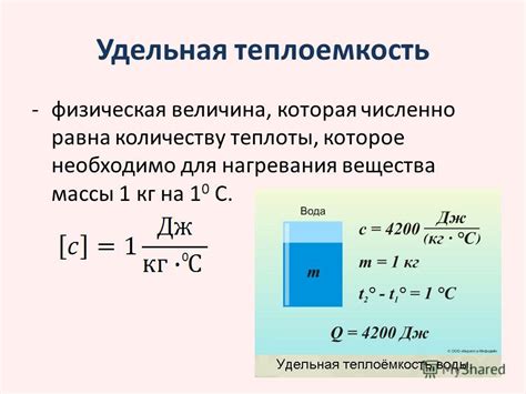 Значение удельной теплоемкости