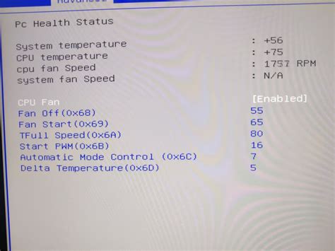 Значение start pwm в BIOS