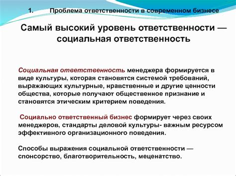 Значимость социальной ответственности в бизнесе