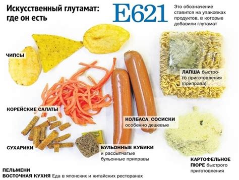 Избегайте продуктов, содержащих глутамат натрия