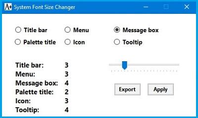 Изменение размера системных шрифтов