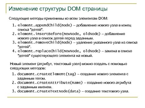 Изменение DOM-структуры