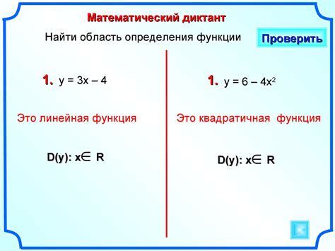 Использование графиков для определения области определения