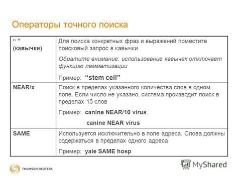 Использование кавычек для фразового поиска