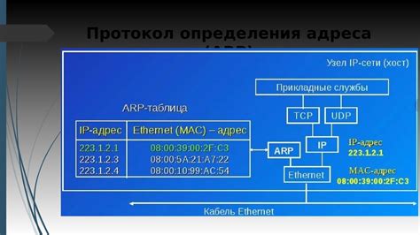 Использование команды "arp" для определения IP-адреса: