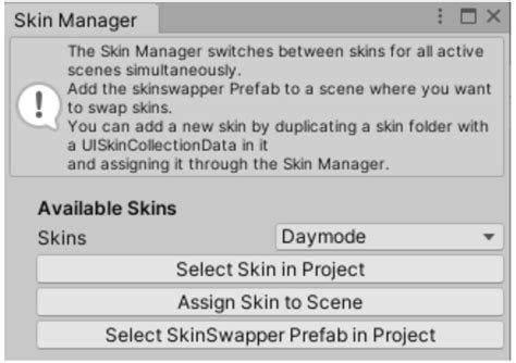 Использование приложения Skin Manager