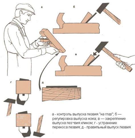 Использование стопора для настройки рубанка