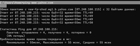 Используйте команду "ping"