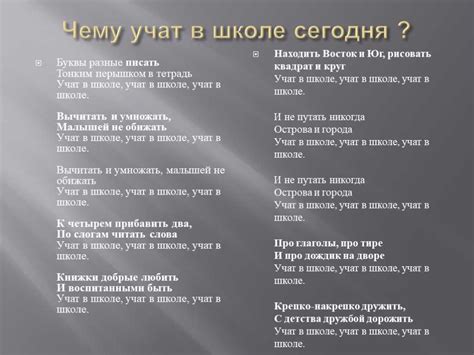 История создания песни "Чему учат в школе": авторство и первое исполнение