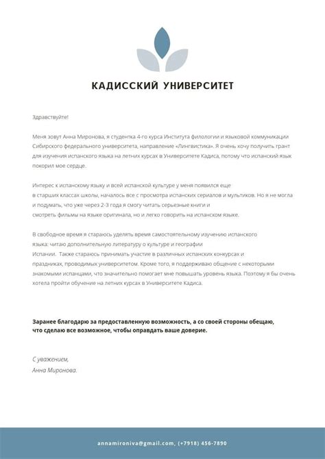 Какой язык следует использовать в мотивационном письме