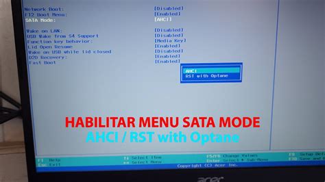 Как включить и настроить SATA Mode RST with Optane